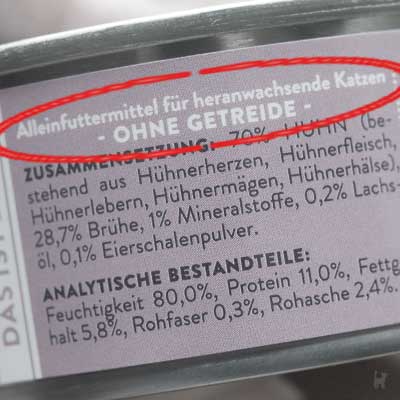 Deklaration von Kittenfutter Deklaration von Kittenfutter